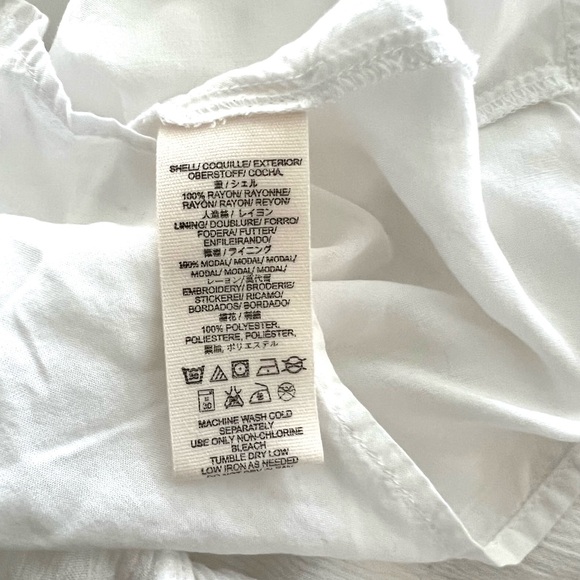 Free People Boho White Embroidered Mini Dress Flowy Peasant Tunic Prairie S - Picture 8 of 14